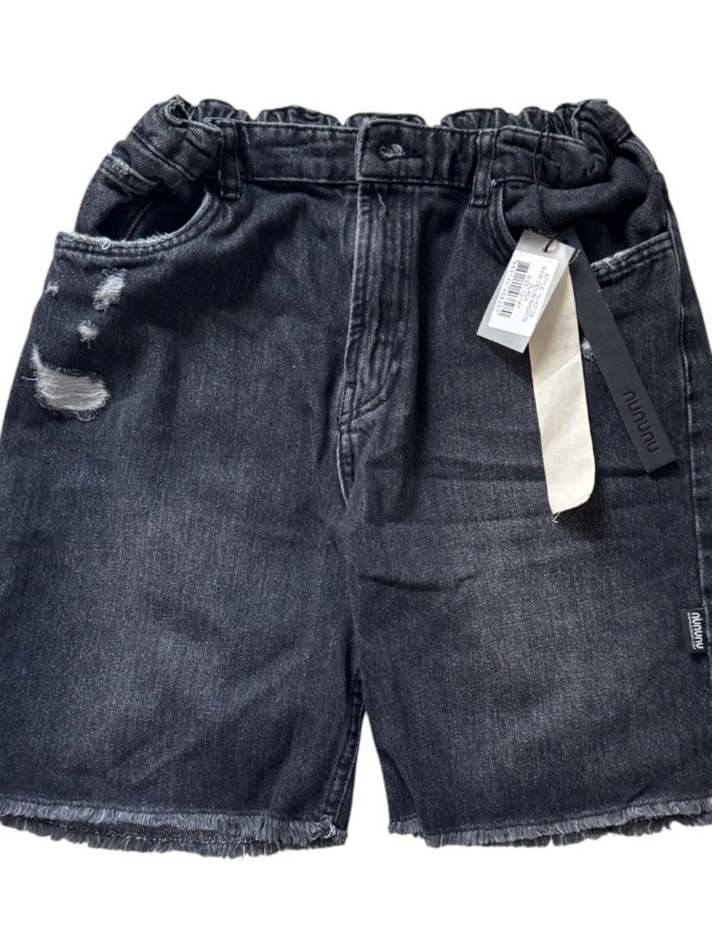 nununu Black Distressed Denim Shorts